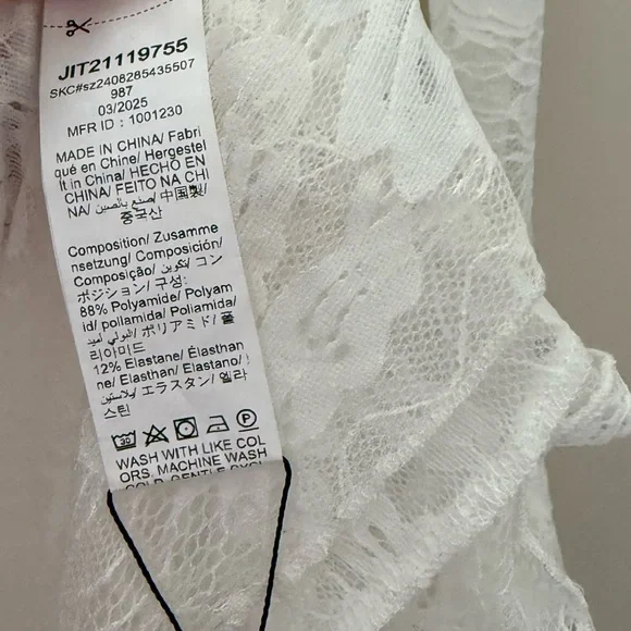 Women’s White Long Sleeve Ruffle Sheer Lace Maxi Dress Top Kimono - Picture 13 of 13